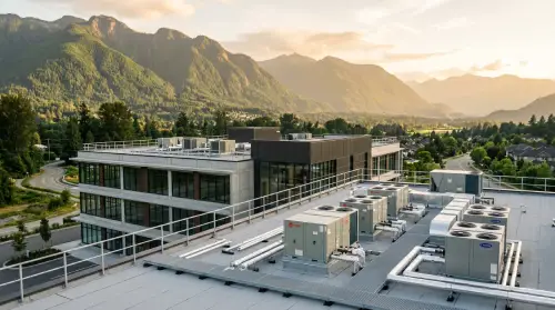 Commercial HVAC system installation for a Fraser Valley business