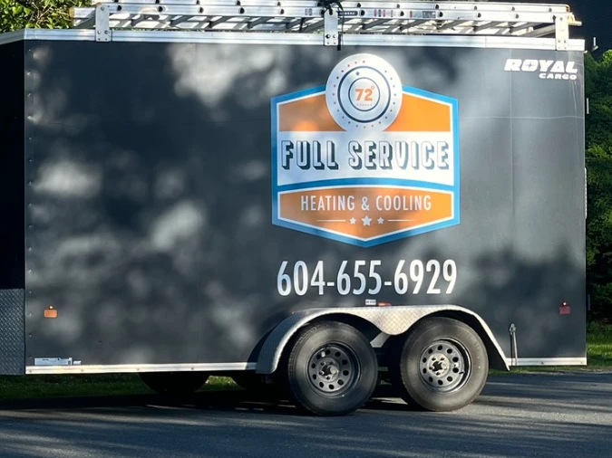 Full Service Heating and Cooling service trailer in the Fraser Valley